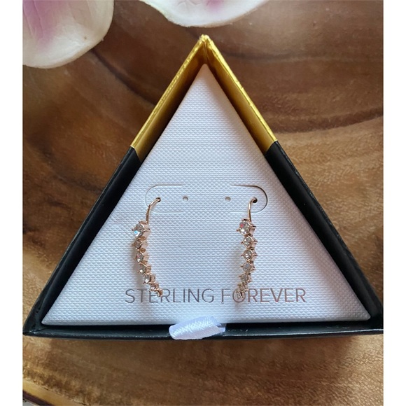 NWT Sterling Forever Rose Gold Ear Crawlers - Picture 2 of 7